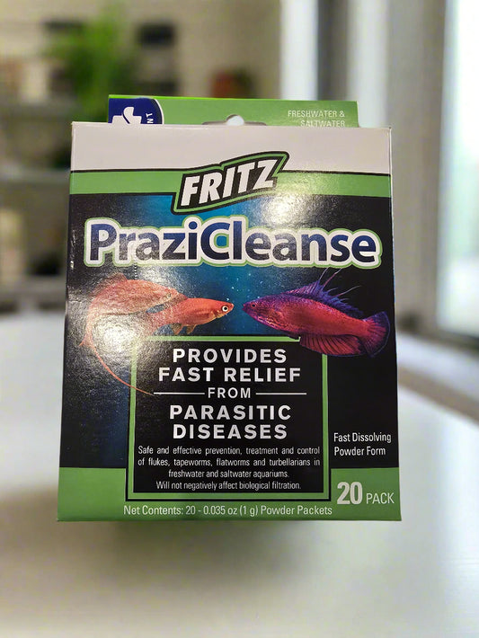 front of box of prazicleanse 20cnt sitting on table