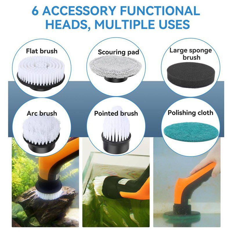 Hygger 6 in 1 Electric Aquarium Cleaning brush