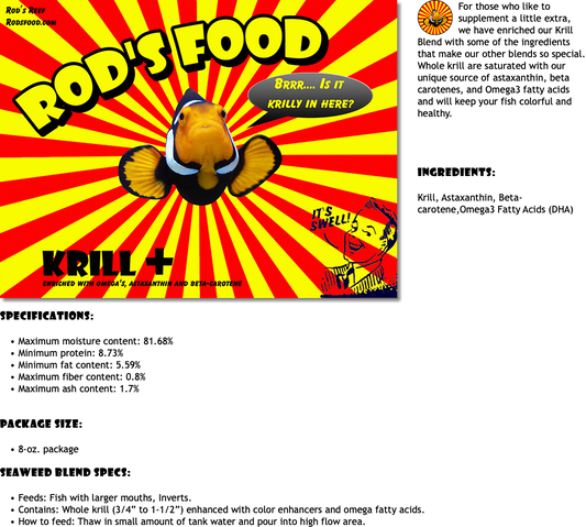 Rod's Food,  Krill+ Frozen